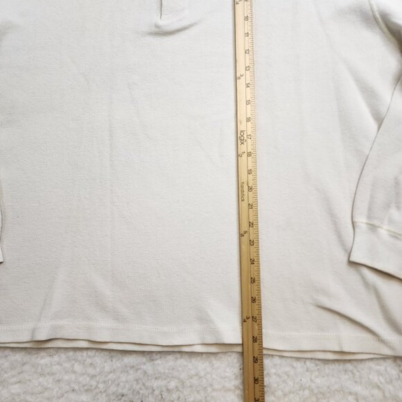 Lands End Thermal Henley Dexter Kill Shirt XL Reg White Waffle Knit Base Layer - Picture 2 of 7